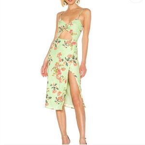 Lovers And Friends Floral Cutout Midi Dress Size S